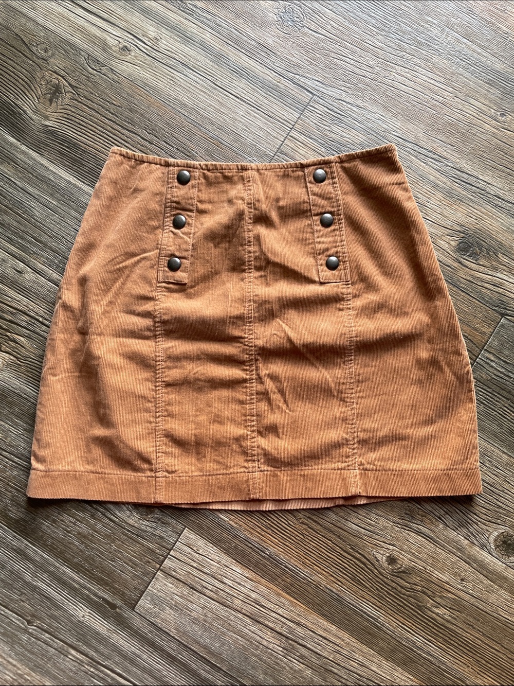 Hippie Rose Tan Mini Skirt with Button Detail